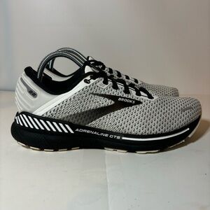 Brooks Adrenaline GTS 23 Womens 9.5 B Running Shoes Black White Sneaker Athletic